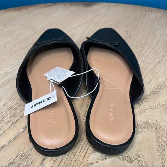 New! Old Navy Black Ballet Mules Minimalist Slip On Flats Women’s Size 7.5 - Picture 3 of 6